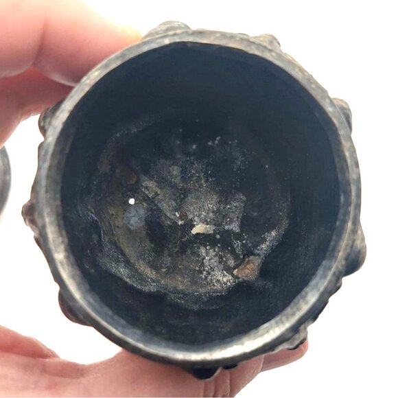 Vintage Pewter Pastoral Trinket Dish 3 Legs w/ Lid Jewelry - Picture 7 of 11